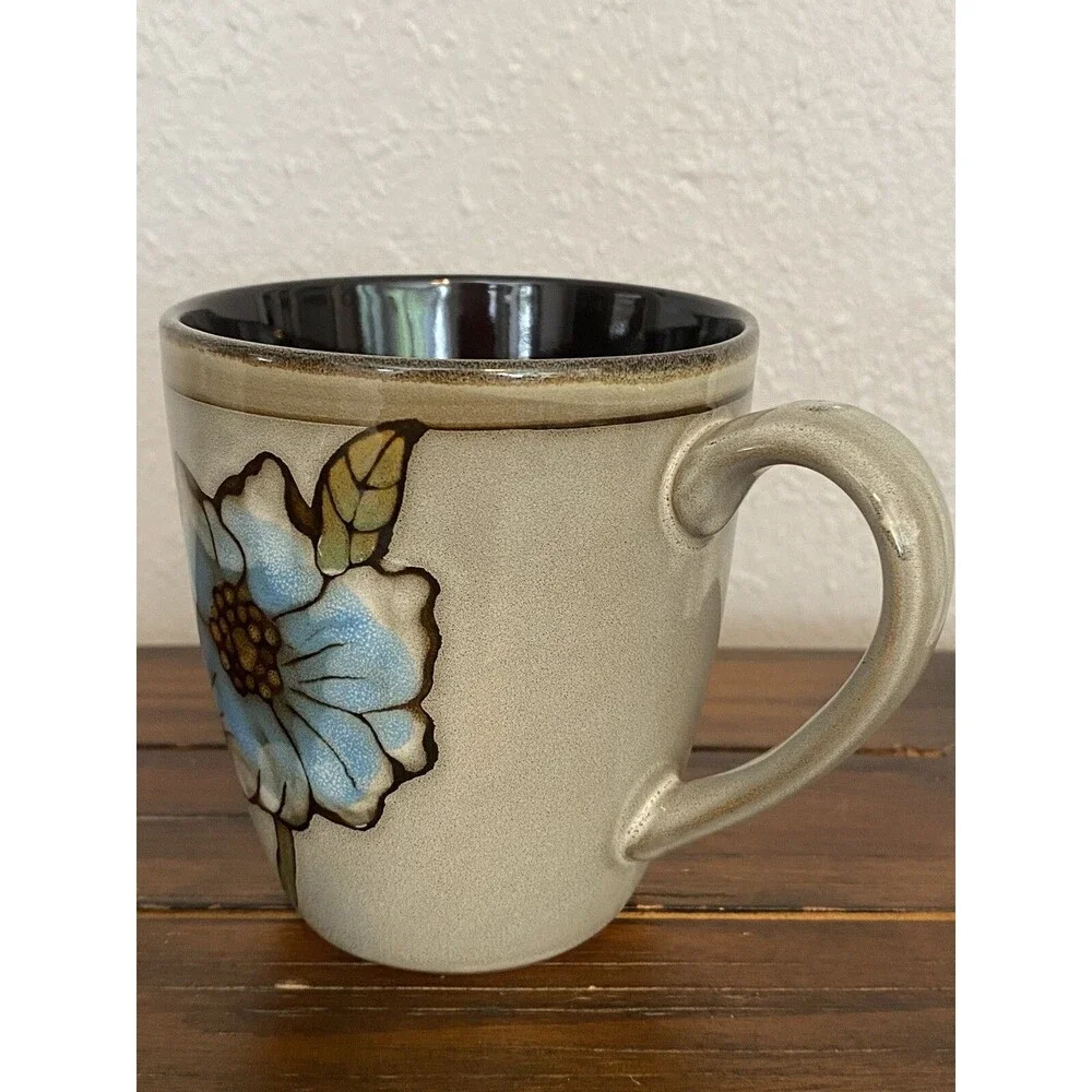 Pfaltzagraff Harker Coffee Cup SET of 2 Mug Blue Floral Replacement Retired